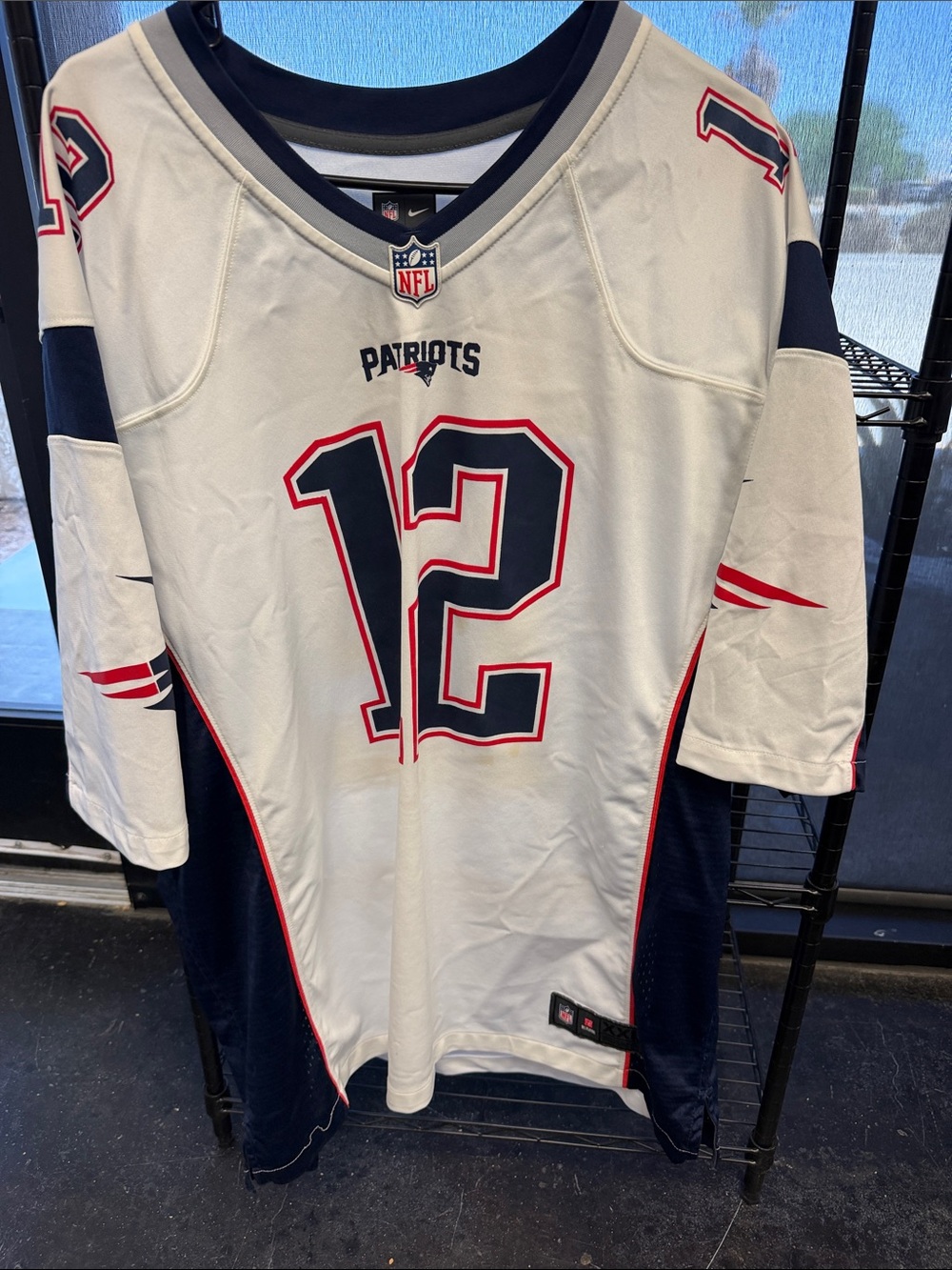 NFL New England Patriots #12 White Navy Football Jersey